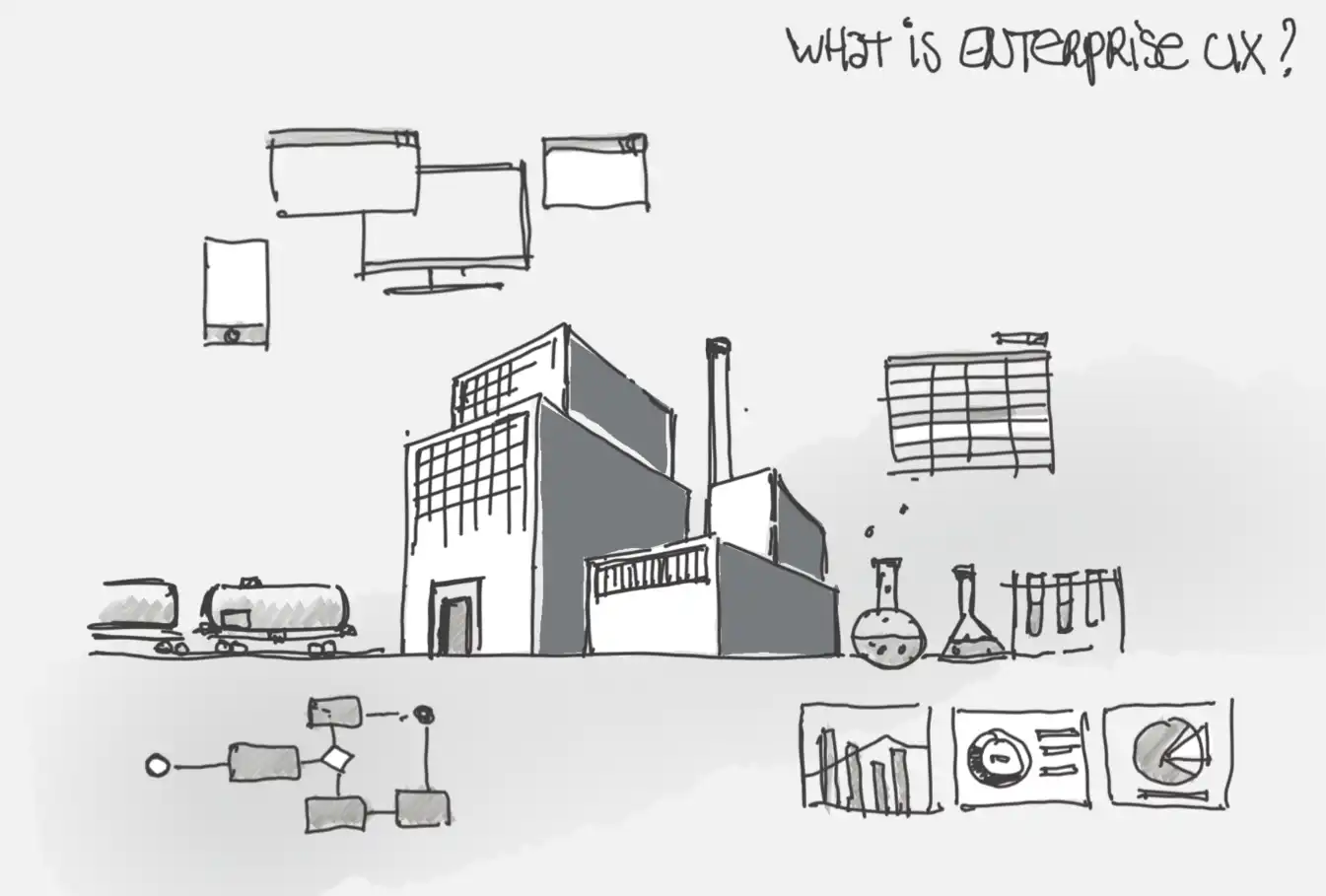 Illustration visualising enterprise UX